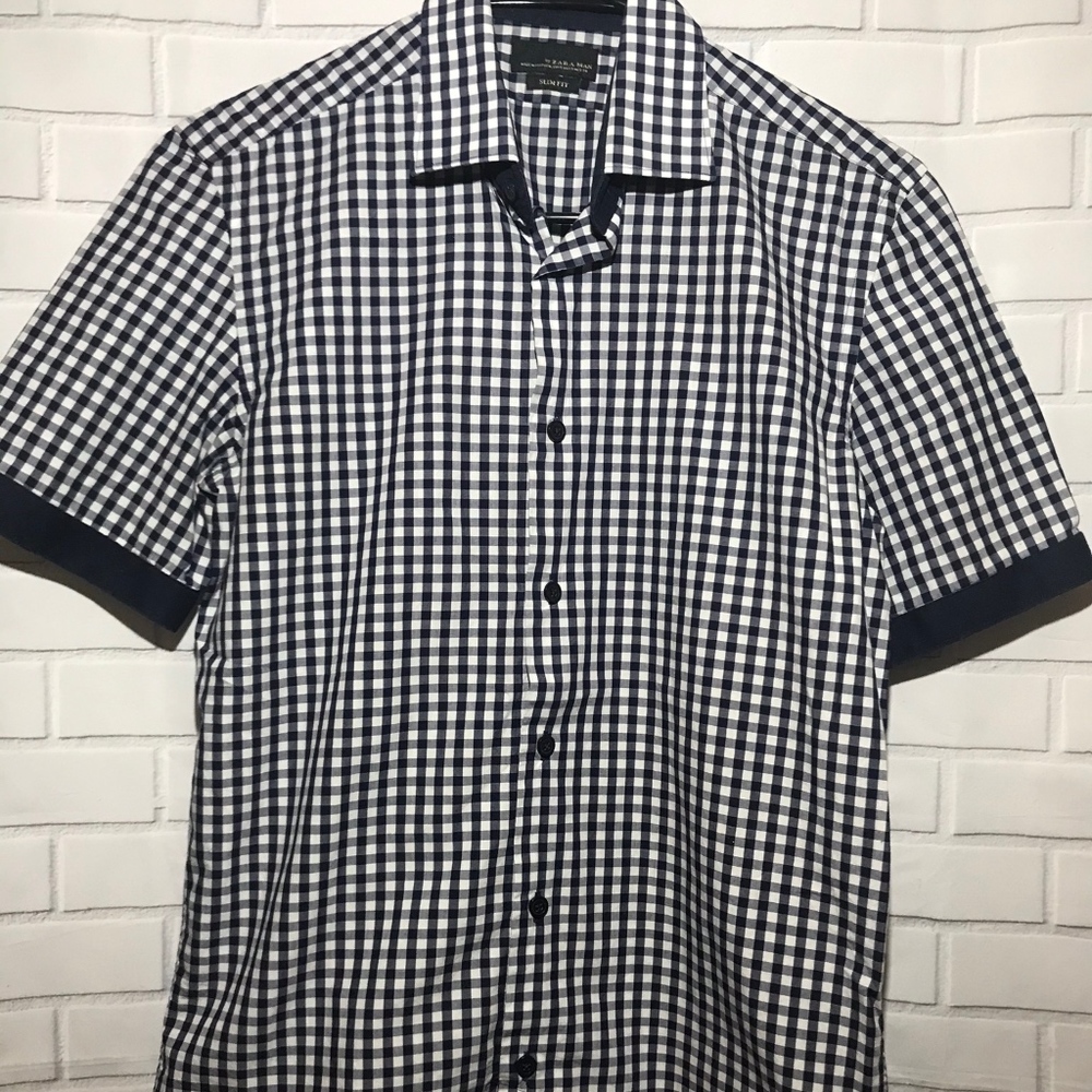Zara Men Like NEW! Plaid Short Sleeve Shirt